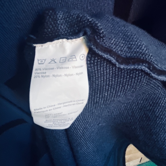 YEST Europe 🇳🇱 Viscose Open-Front Cardigan Black Check on Blue Mid Length M - Picture 9 of 13